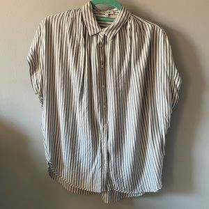 Madewell Central Drapey Shirt in blue stripe